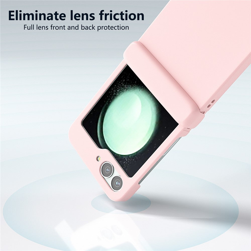 For Samsung Galaxy Z Flip7 FE 5G / Z Flip6 5G Case Skin-touch PC Phone Cover with Hinge Protection - Pink