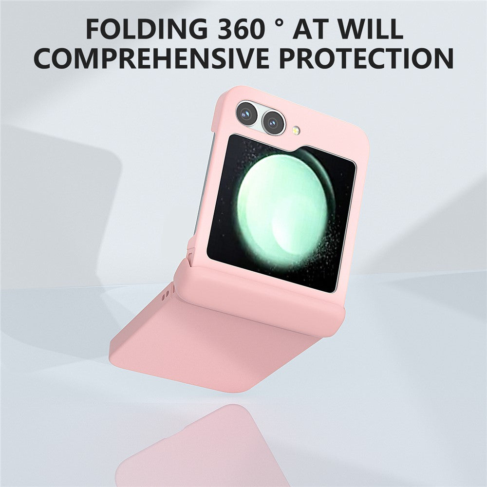 For Samsung Galaxy Z Flip7 FE 5G / Z Flip6 5G Case Skin-touch PC Phone Cover with Hinge Protection - Pink