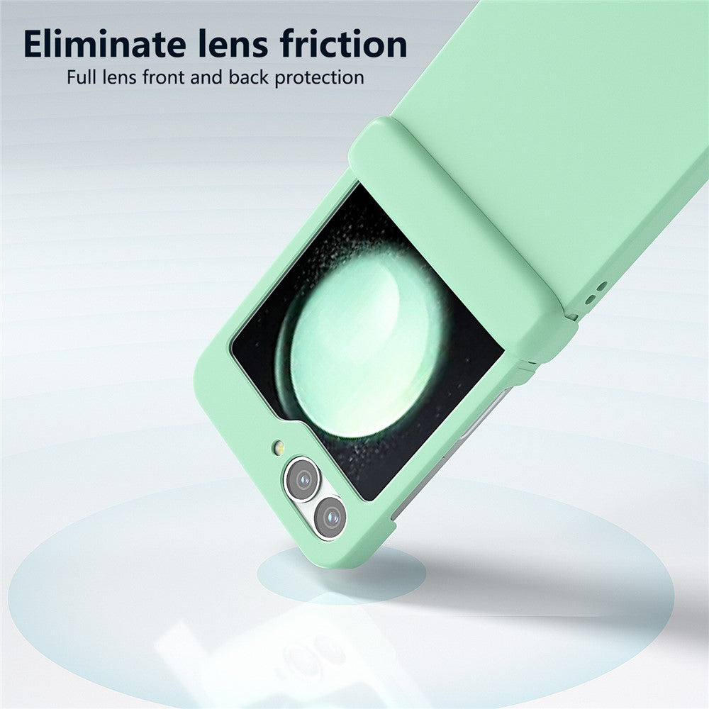 For Samsung Galaxy Z Flip7 FE 5G / Z Flip6 5G Case Skin-touch PC Phone Cover with Hinge Protection - Light Green