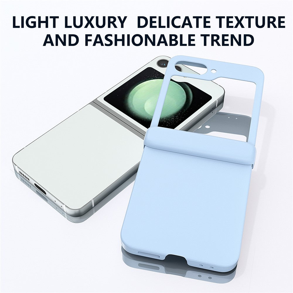 For Samsung Galaxy Z Flip7 FE 5G / Z Flip6 5G Case Skin-touch PC Phone Cover with Hinge Protection - Baby Blue
