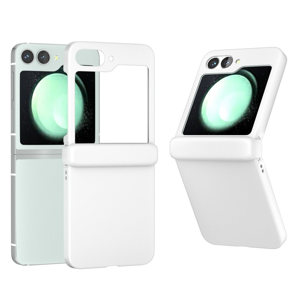 For Samsung Galaxy Z Flip7 FE 5G / Z Flip6 5G Case Skin-touch PC Phone Cover with Hinge Protection - White
