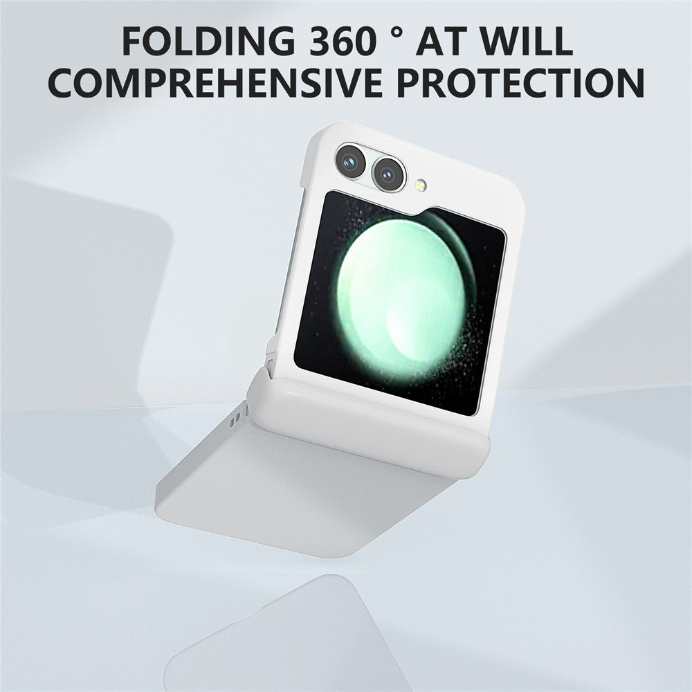 For Samsung Galaxy Z Flip7 FE 5G / Z Flip6 5G Case Skin-touch PC Phone Cover with Hinge Protection - White