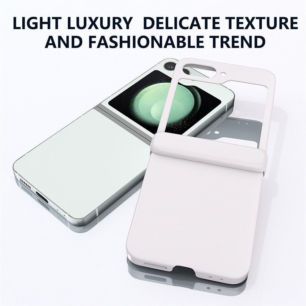For Samsung Galaxy Z Flip7 FE 5G / Z Flip6 5G Case Skin-touch PC Phone Cover with Hinge Protection - White