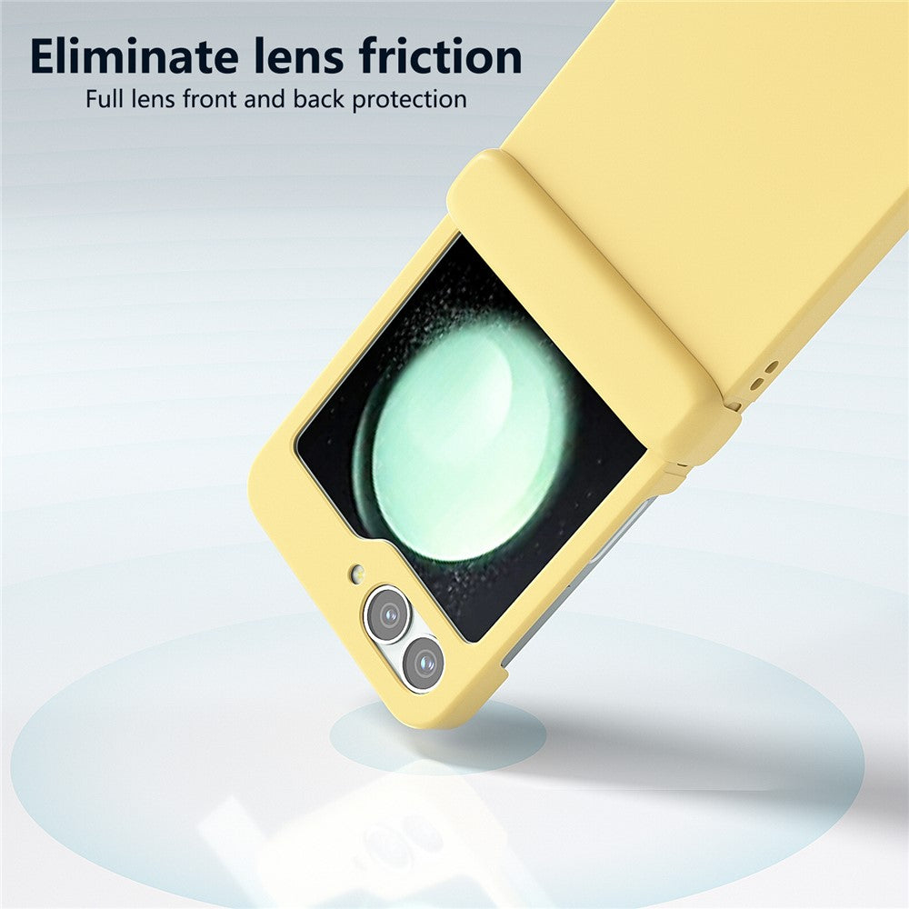 For Samsung Galaxy Z Flip7 FE 5G / Z Flip6 5G Case Skin-touch PC Phone Cover with Hinge Protection - Yellow