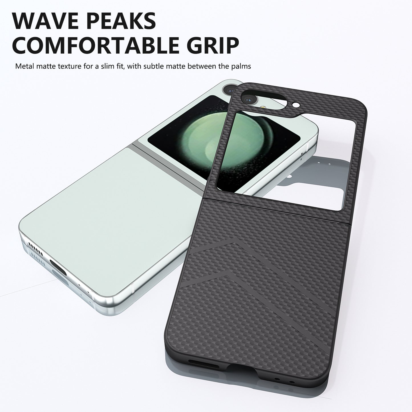 For Samsung Galaxy Z Flip6 5G Case Hard PC Matte Folding Phone Cover - Black