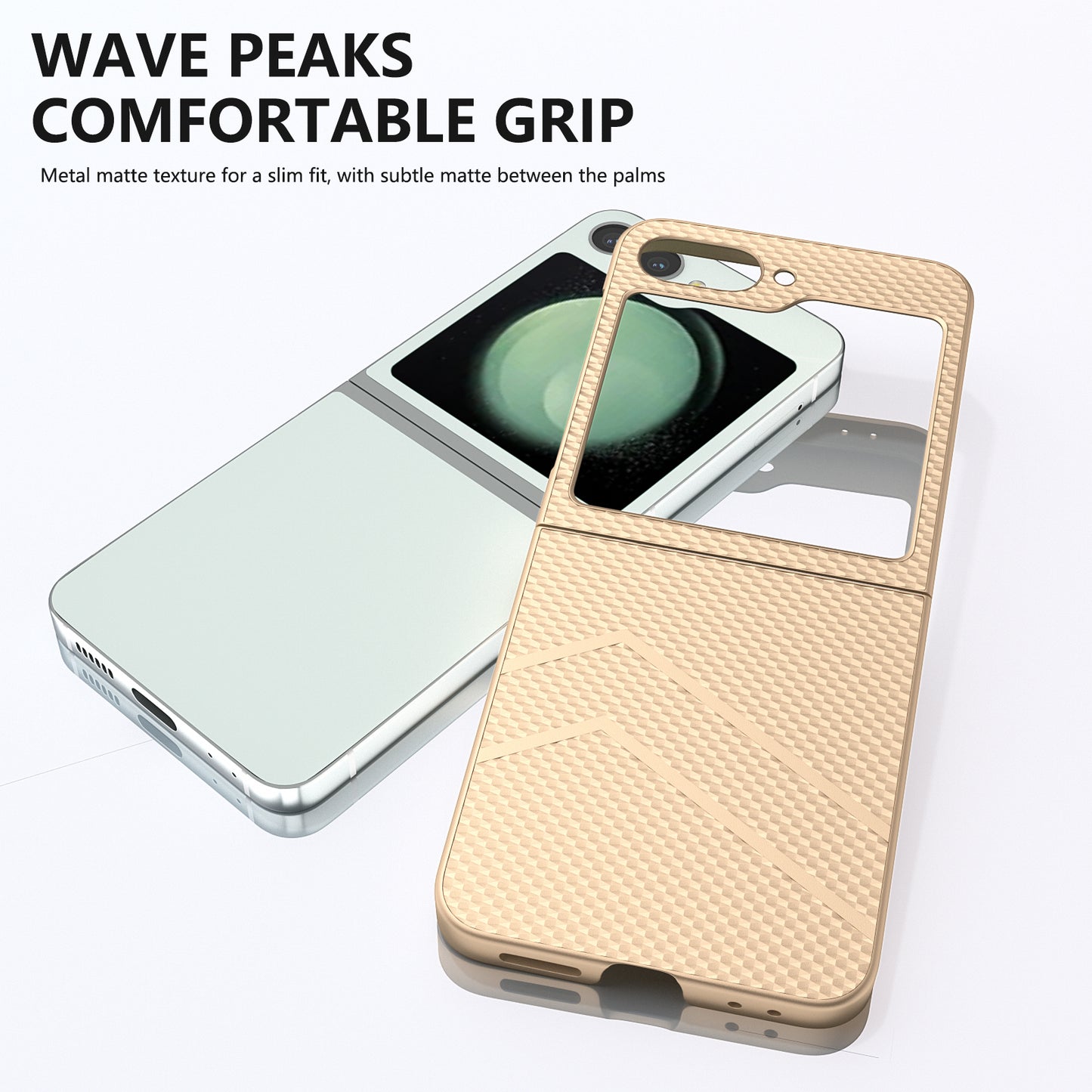 For Samsung Galaxy Z Flip6 5G Case Hard PC Matte Folding Phone Cover - Gold