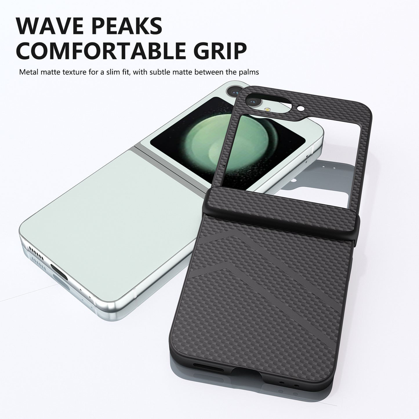 For Samsung Galaxy Z Flip6 5G Case Matte Texture PC Phone Cover with Hinge Protection - Black