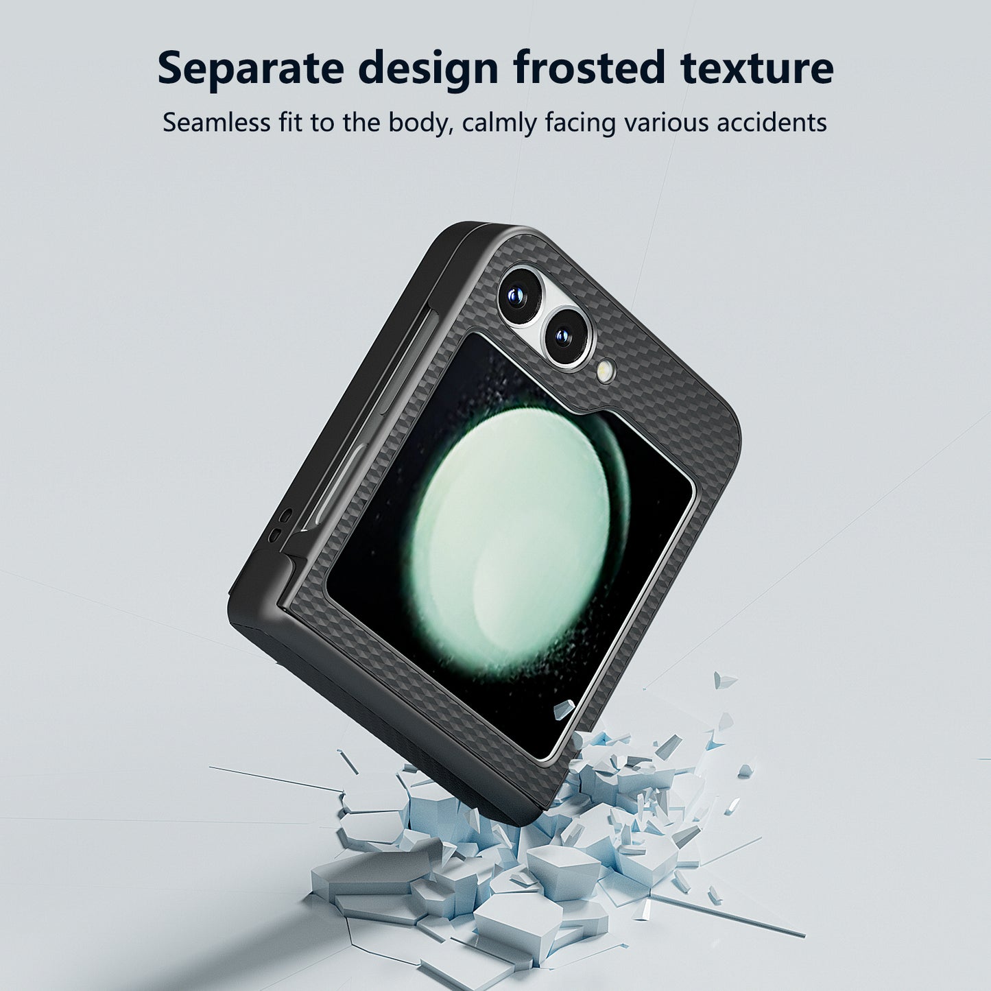 For Samsung Galaxy Z Flip6 5G Case Matte Texture PC Phone Cover with Hinge Protection - Black