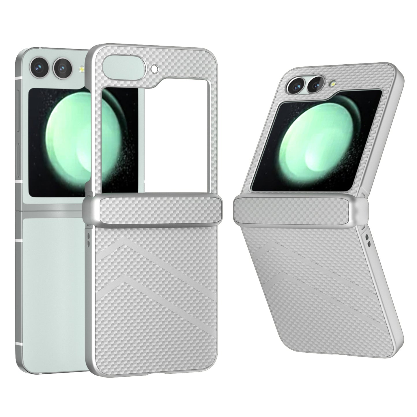For Samsung Galaxy Z Flip6 5G Case Matte Texture PC Phone Cover with Hinge Protection - Silver