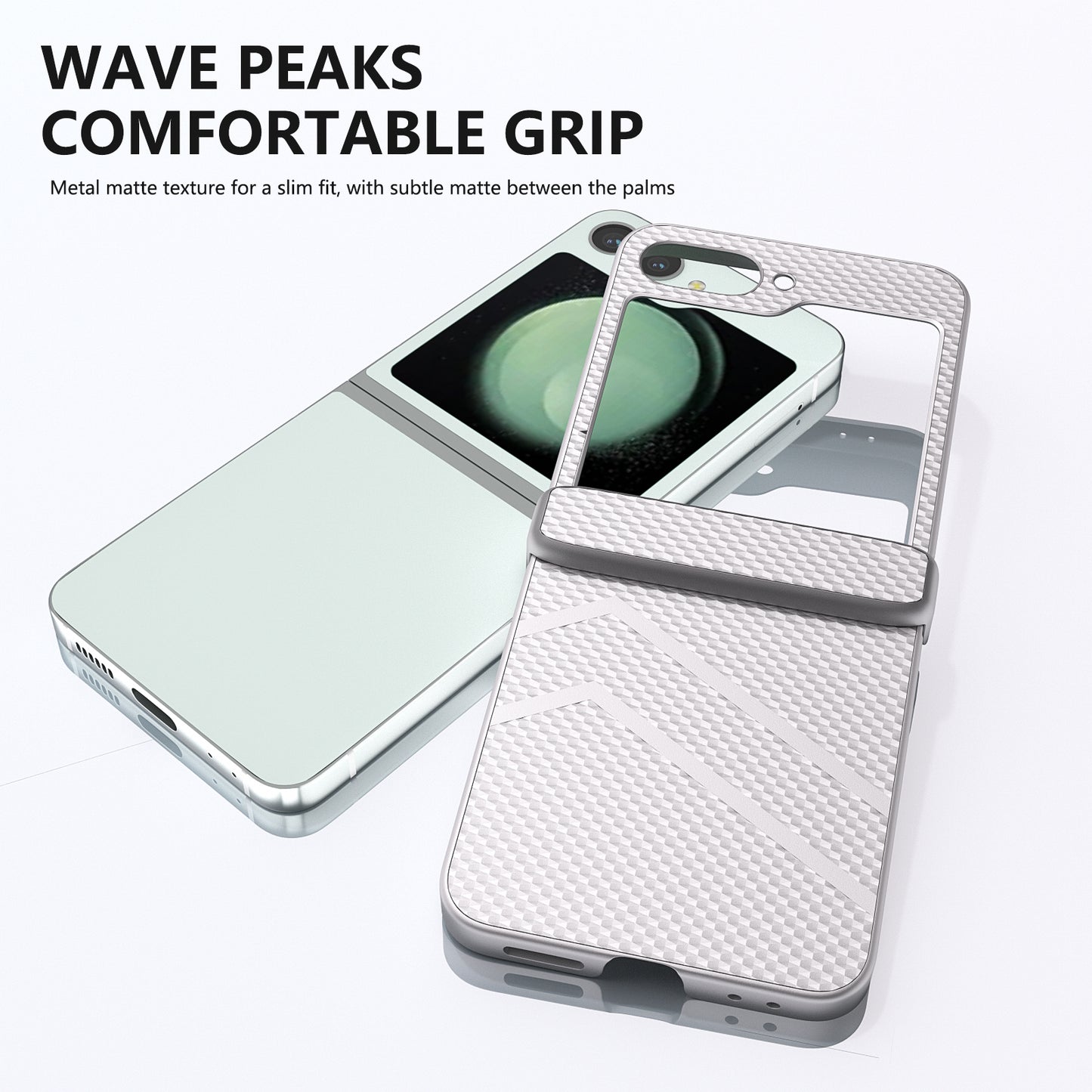 For Samsung Galaxy Z Flip6 5G Case Matte Texture PC Phone Cover with Hinge Protection - Silver