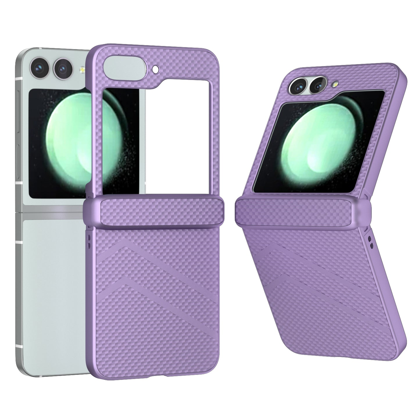 For Samsung Galaxy Z Flip6 5G Case Matte Texture PC Phone Cover with Hinge Protection - Purple