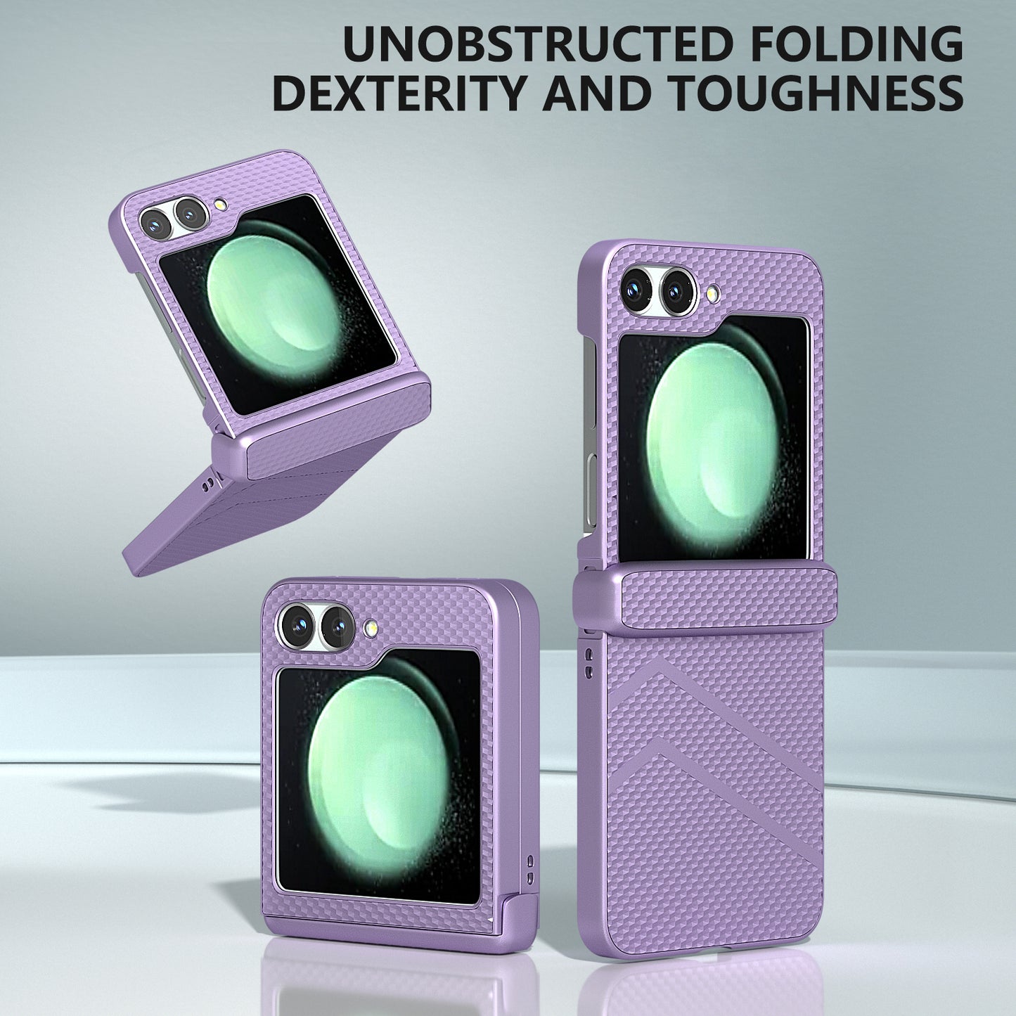For Samsung Galaxy Z Flip6 5G Case Matte Texture PC Phone Cover with Hinge Protection - Purple