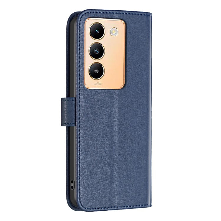 BINFEN COLOR BF17 For vivo Y200e 5G Wallet Case Magnetic Closing Card Slots Phone Cover - Blue