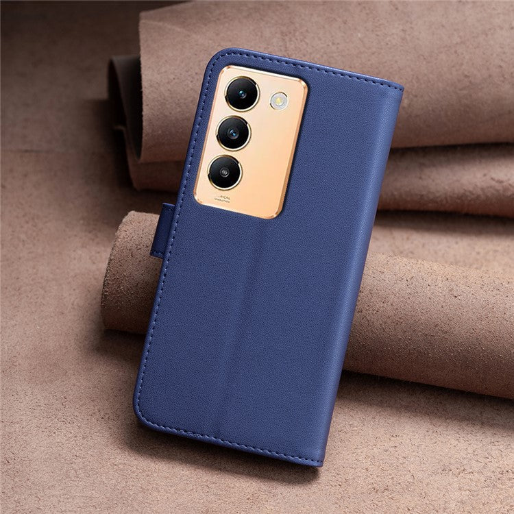 BINFEN COLOR BF17 For vivo Y200e 5G Wallet Case Magnetic Closing Card Slots Phone Cover - Blue