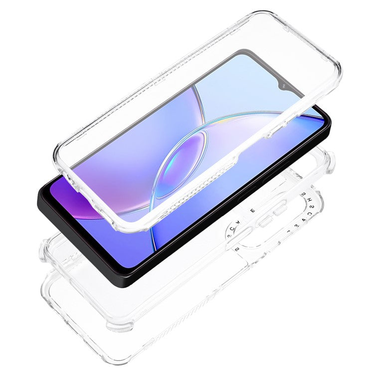 For vivo Y17s 4G Case Three Layer Shockproof PC+TPU Phone Cover - Transparent