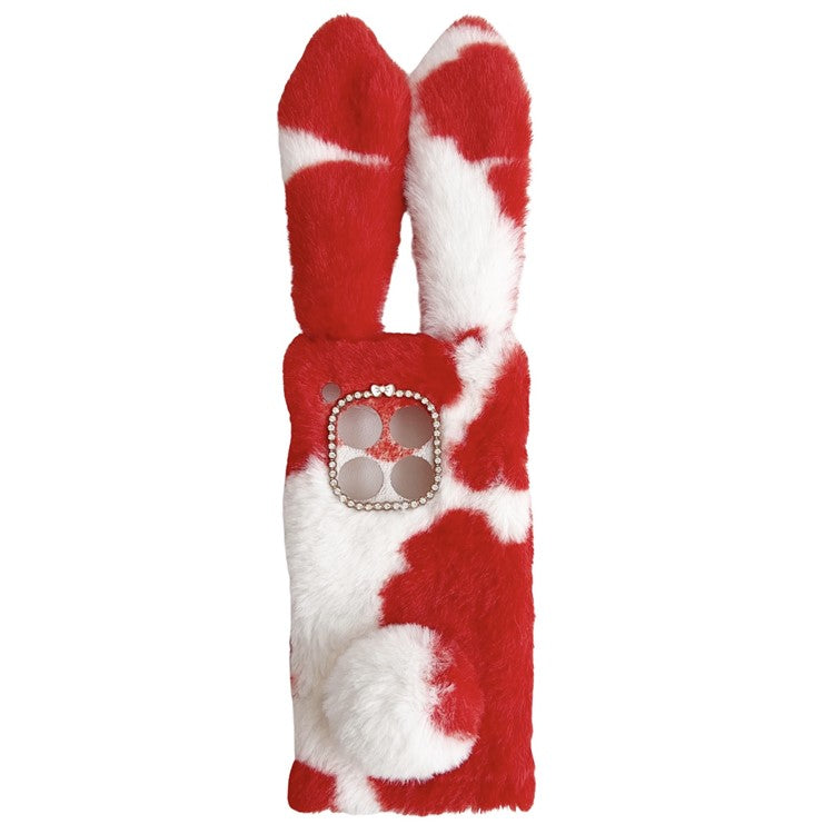 For OnePlus 12 5G Case Fluffy Cows Ear Shockproof Soft TPU Phone Cover - Red