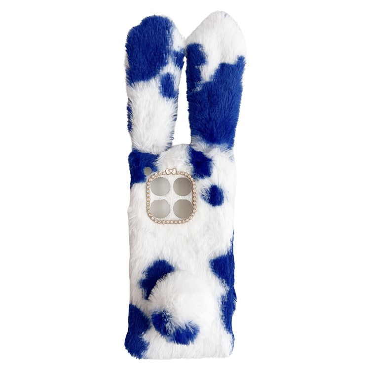 For OnePlus 12 5G Case Fluffy Cows Ear Shockproof Soft TPU Phone Cover - Blue