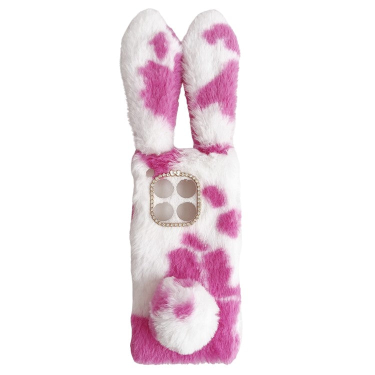 For OnePlus 12 5G Case Fluffy Cows Ear Shockproof Soft TPU Phone Cover - Rose