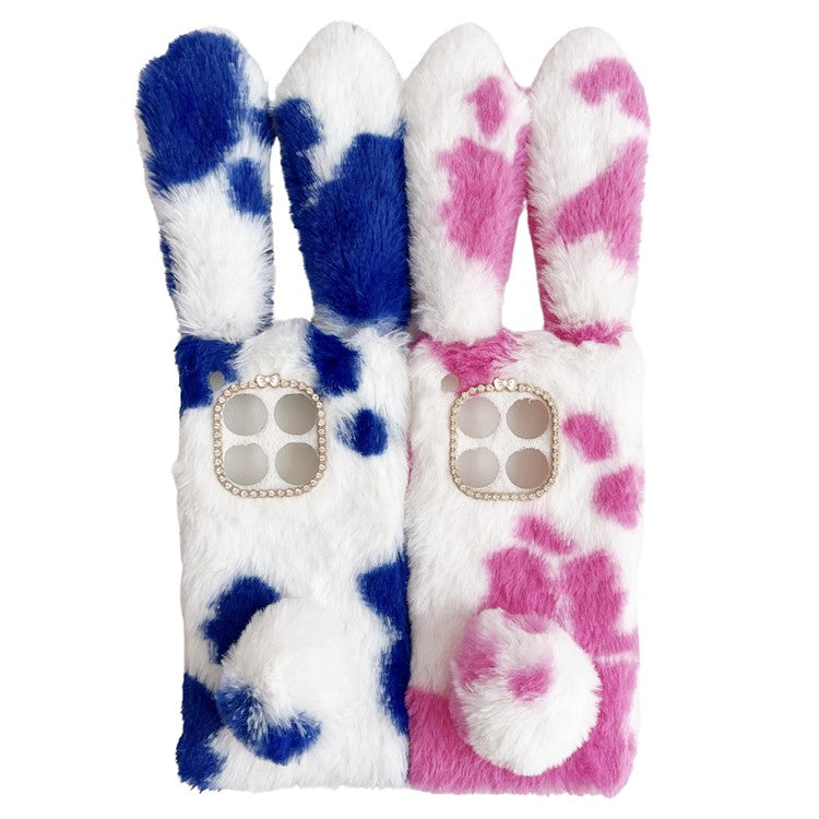 For OnePlus 12 5G Case Fluffy Cows Ear Shockproof Soft TPU Phone Cover - Rose