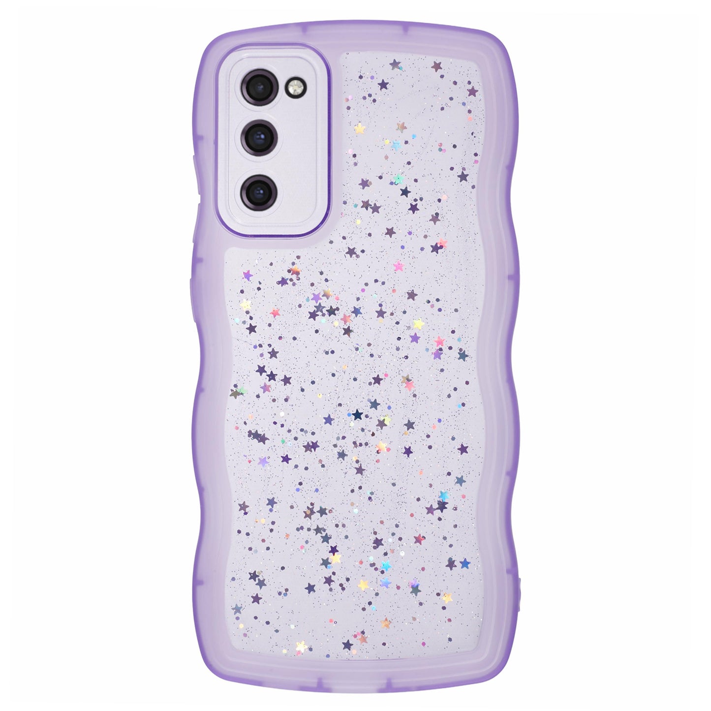 JTW Series for Samsung Galaxy S20 FE / S20 FE 5G / S20 FE 2022 / S20 Lite Case Glitter Stars TPU Cover - Transparent Purple