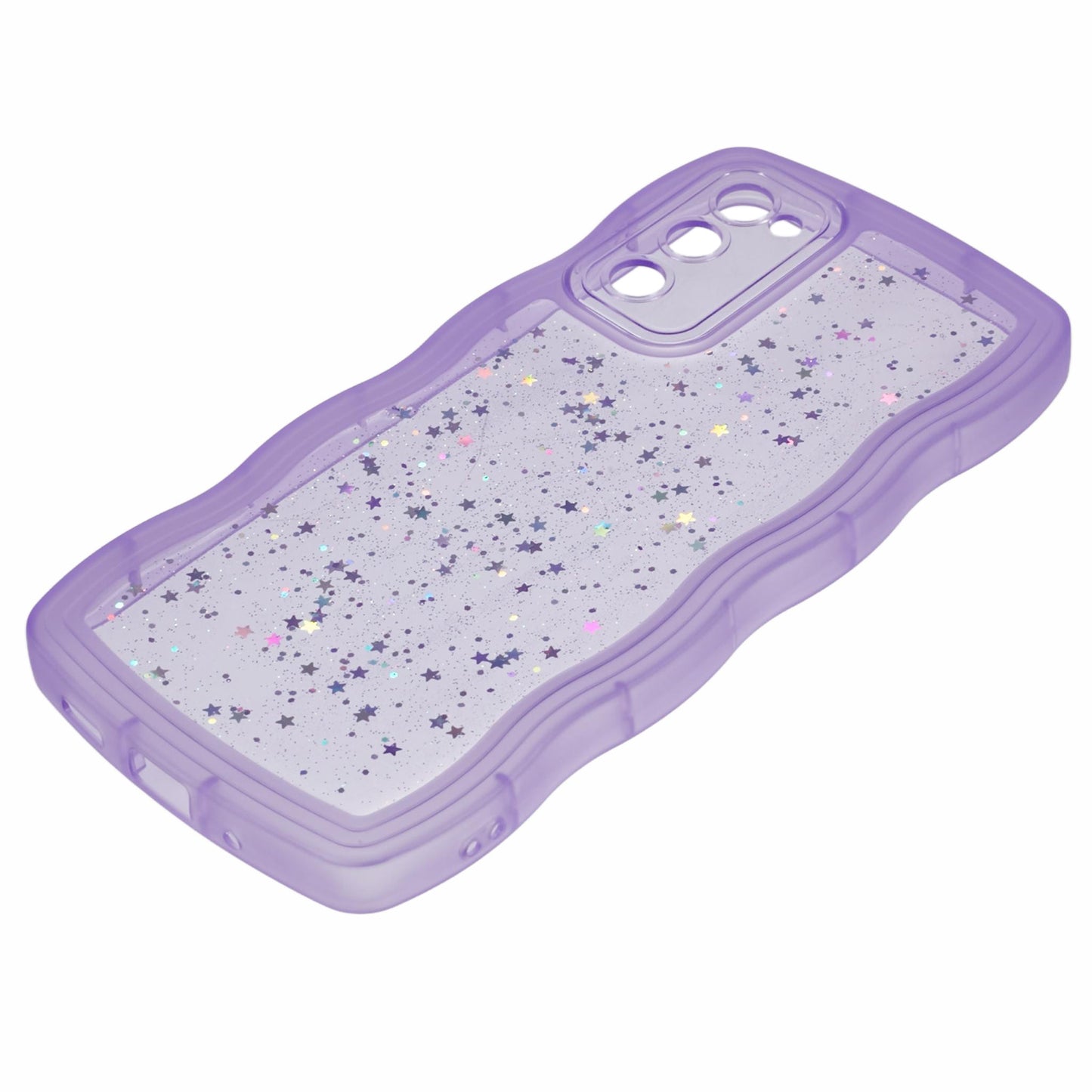 JTW Series for Samsung Galaxy S20 FE / S20 FE 5G / S20 FE 2022 / S20 Lite Case Glitter Stars TPU Cover - Transparent Purple