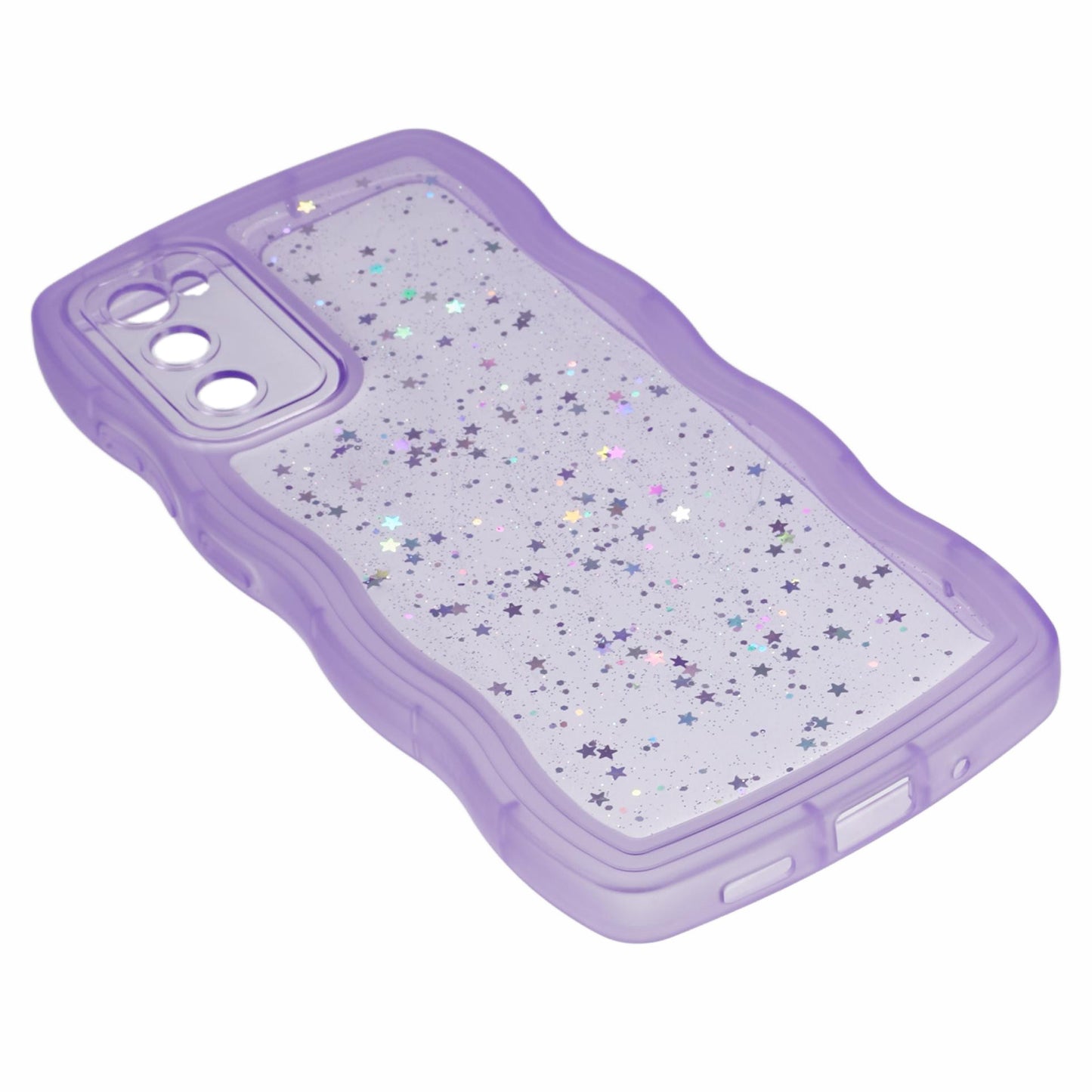 JTW Series for Samsung Galaxy S20 FE / S20 FE 5G / S20 FE 2022 / S20 Lite Case Glitter Stars TPU Cover - Transparent Purple