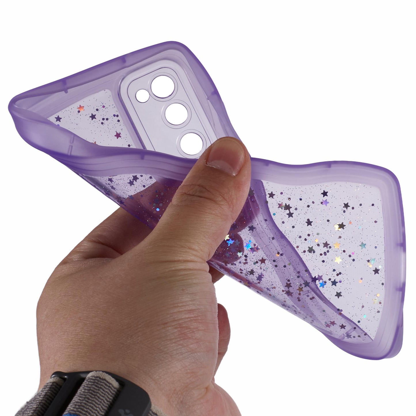 JTW Series for Samsung Galaxy S20 FE / S20 FE 5G / S20 FE 2022 / S20 Lite Case Glitter Stars TPU Cover - Transparent Purple