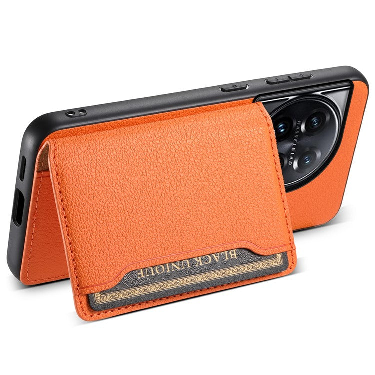 For OnePlus 11 5G Case PU Leather Coated PC+TPU Protective Phone Cover - Orange