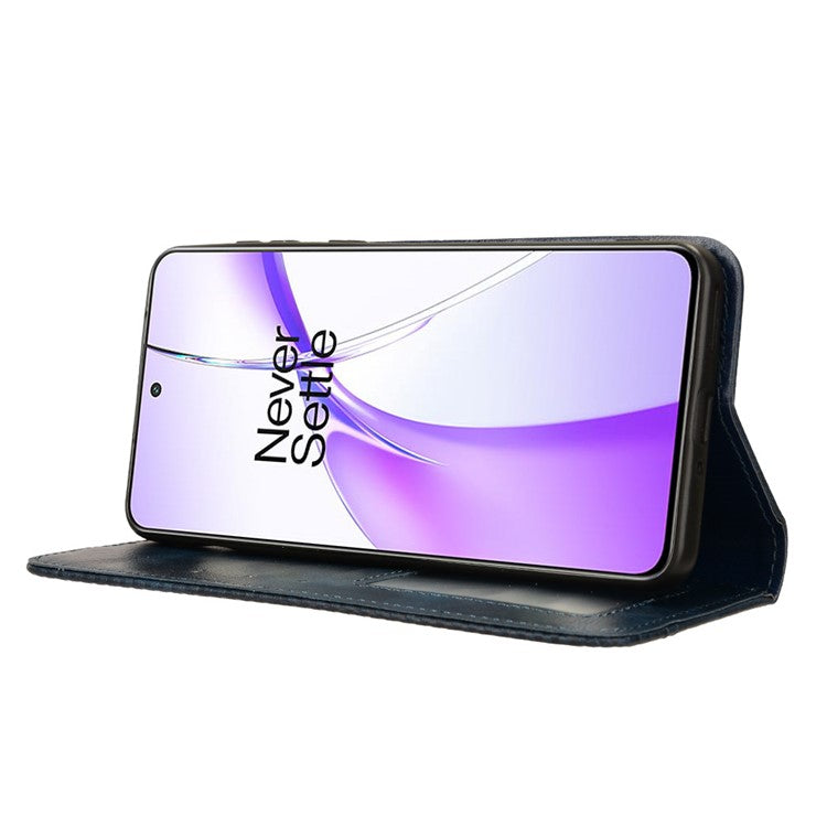 For OnePlus Ace 3V 5G Wallet Case Retro Leather Magnetic Closing Phone Cover - Blue