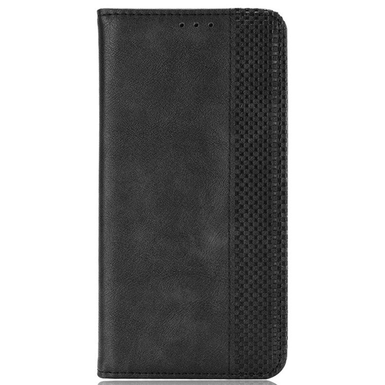 For OnePlus Ace 3V 5G Wallet Case Retro Leather Magnetic Closing Phone Cover - Black