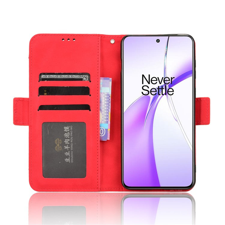 For OnePlus Ace 3V 5G Case Multiple Card Slots Magnetic Closure Leather Phone Cover - Red