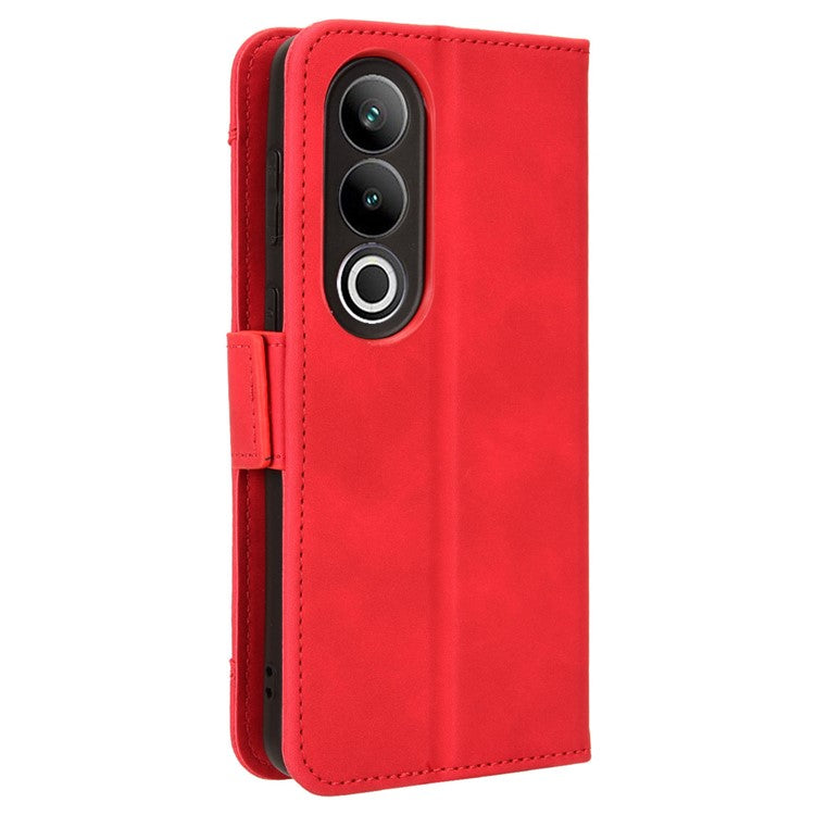 For OnePlus Ace 3V 5G Case Multiple Card Slots Magnetic Closure Leather Phone Cover - Red