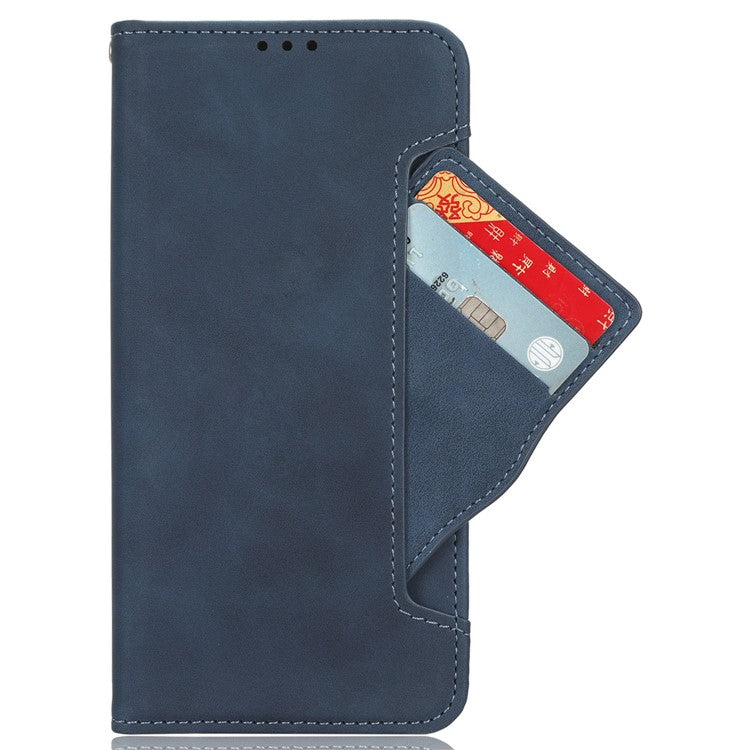 For OnePlus Ace 3V 5G Case Multiple Card Slots Magnetic Closure Leather Phone Cover - Blue