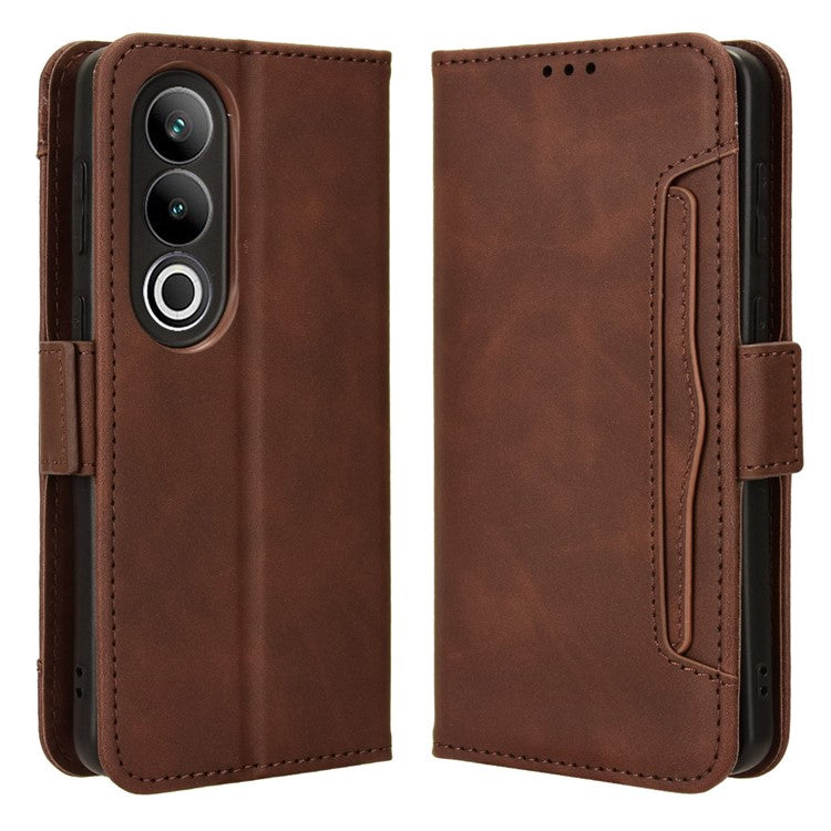 For OnePlus Ace 3V 5G Case Multiple Card Slots Magnetic Closure Leather Phone Cover - Brown