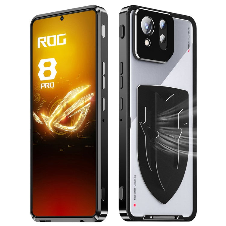 For Asus ROG Phone 8 5G / Phone 8 Pro 5G Case Graphene Heat Dissipation Phone Shell with Metal Lens Cover - Black