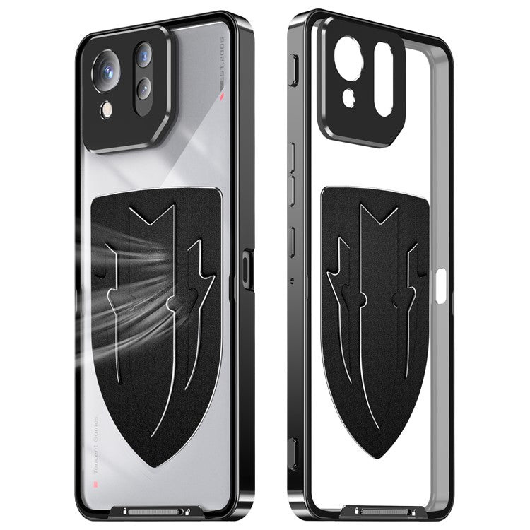 For Asus ROG Phone 8 5G / Phone 8 Pro 5G Case Graphene Heat Dissipation Phone Shell with Metal Lens Cover - Black