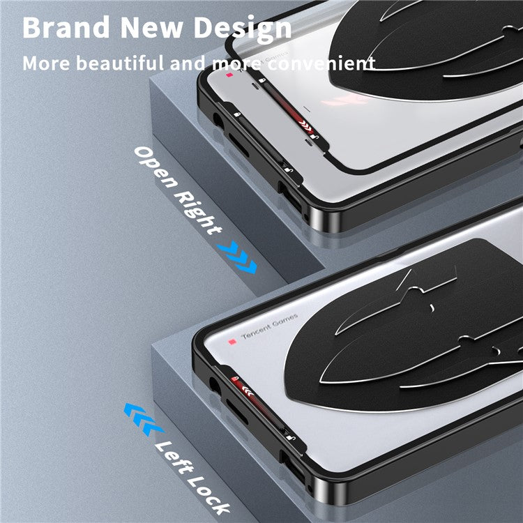 For Asus ROG Phone 8 5G / Phone 8 Pro 5G Case Graphene Heat Dissipation Phone Shell with Metal Lens Cover - Black