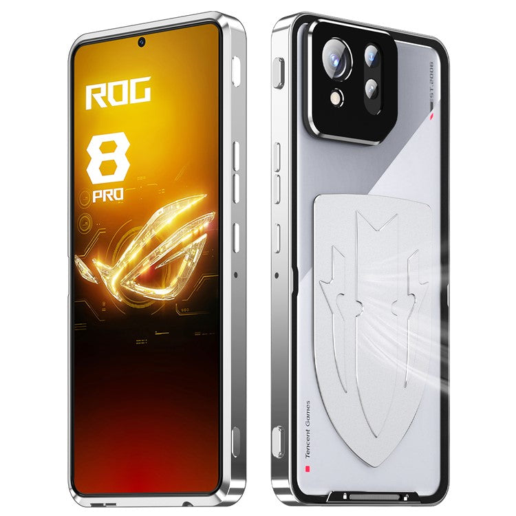For Asus ROG Phone 8 5G / Phone 8 Pro 5G Case Graphene Heat Dissipation Phone Shell with Metal Lens Cover - Silver