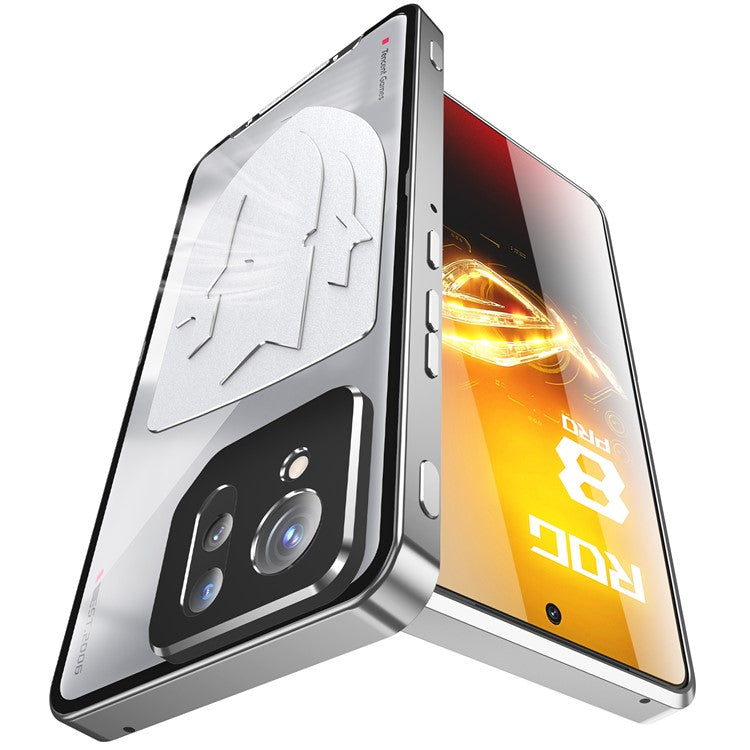 For Asus ROG Phone 8 5G / Phone 8 Pro 5G Case Graphene Heat Dissipation Phone Shell with Metal Lens Cover - Silver
