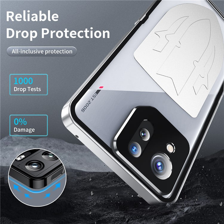 For Asus ROG Phone 8 5G / Phone 8 Pro 5G Case Graphene Heat Dissipation Phone Shell with Metal Lens Cover - Silver