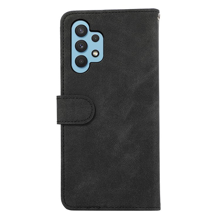 ABEEL For Samsung Galaxy A32 4G (EU Version) Wallet Phone Case PU Leather RFID Blocking Shockproof Phone Cover - Black