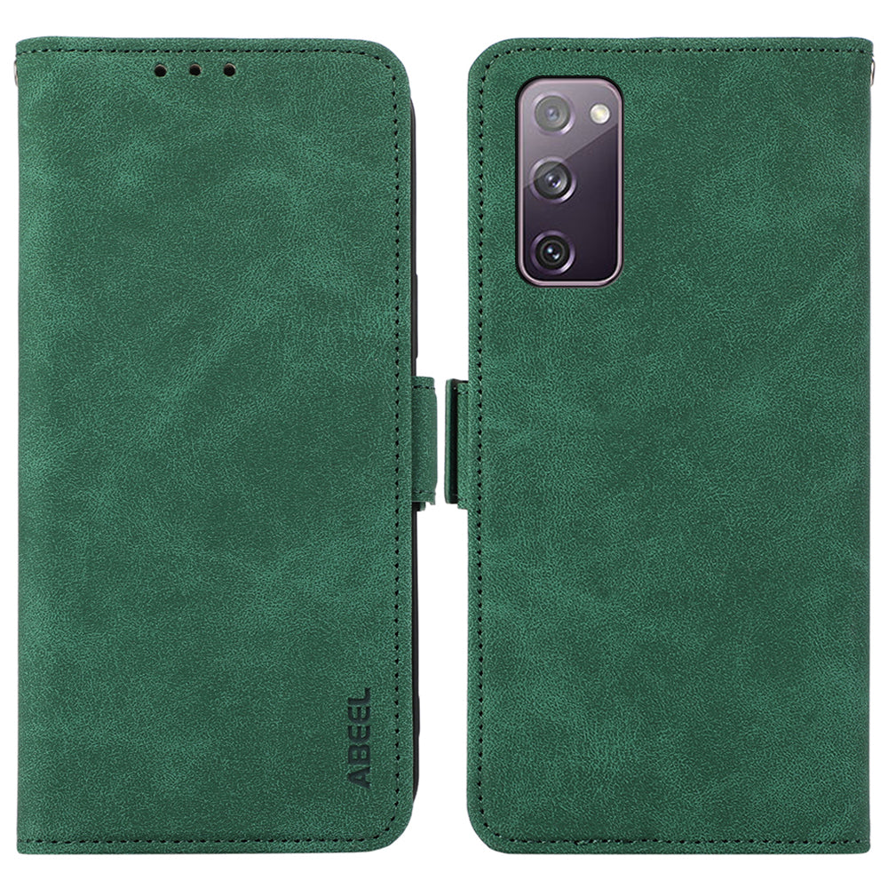 ABEEL For Samsung Galaxy S20 FE / S20 FE 5G / S20 FE 2022 / S20 Lite Magnetic Case RFID Blocking Folio Flip Style Phone Cover - Green
