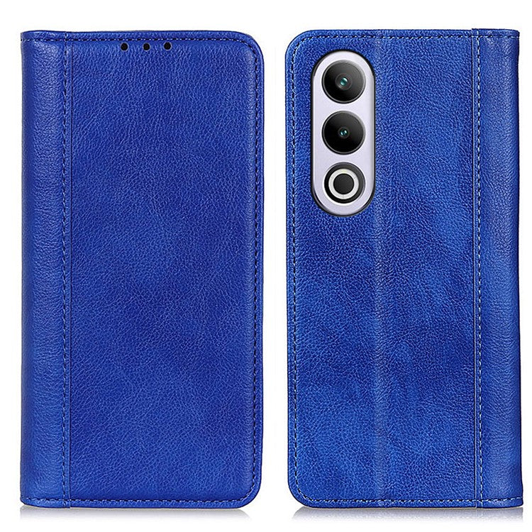For OnePlus Nord CE4 5G Magnetic Case Litchi Texture Split Leather Phone Cover - Blue