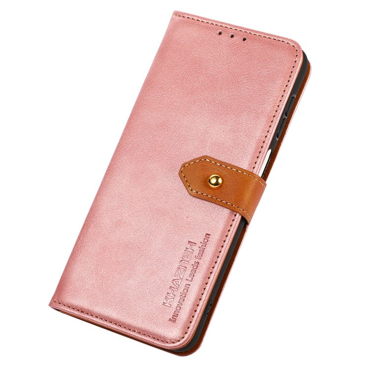 KHAZNEH For OnePlus Nord CE4 5G Magnetic Flip PU Leather Case Cell Phone Stand Cover - Rose Gold