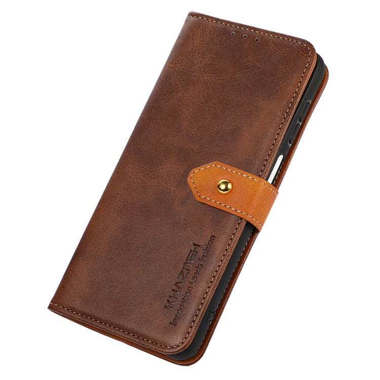 KHAZNEH For OnePlus Nord CE4 5G Magnetic Flip PU Leather Case Cell Phone Stand Cover - Brown