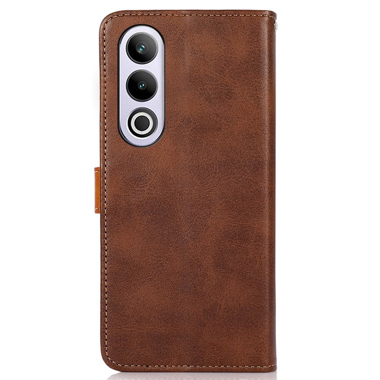 KHAZNEH For OnePlus Nord CE4 5G Magnetic Flip PU Leather Case Cell Phone Stand Cover - Brown