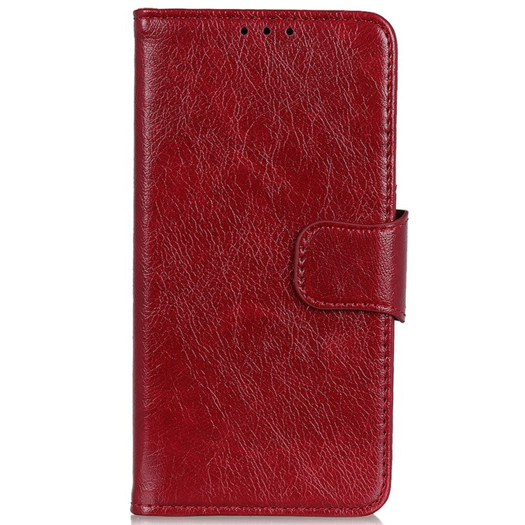 For OnePlus Nord CE4 5G Phone Case Stand Split Leather Nappa Texture Cover - Red
