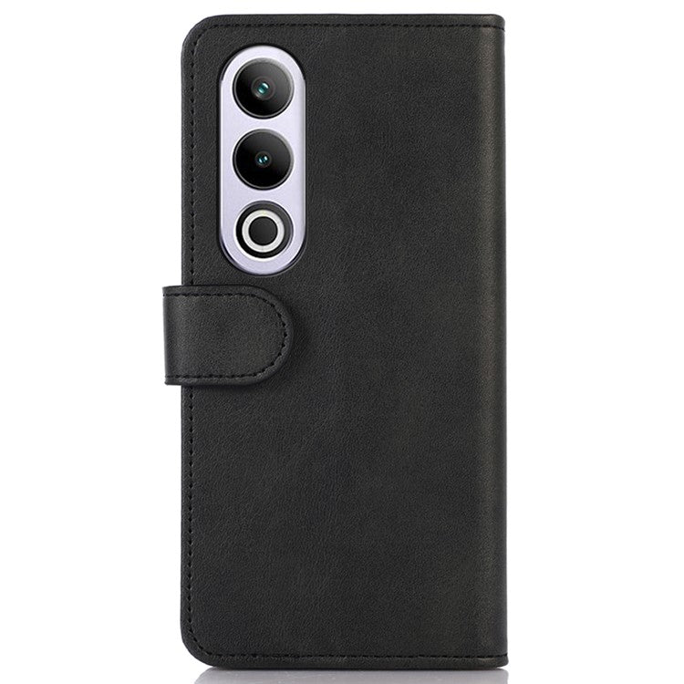 For OnePlus Nord CE4 5G Case PU Leather Cowhide Texture Card Slots Wallet Phone Cover - Black