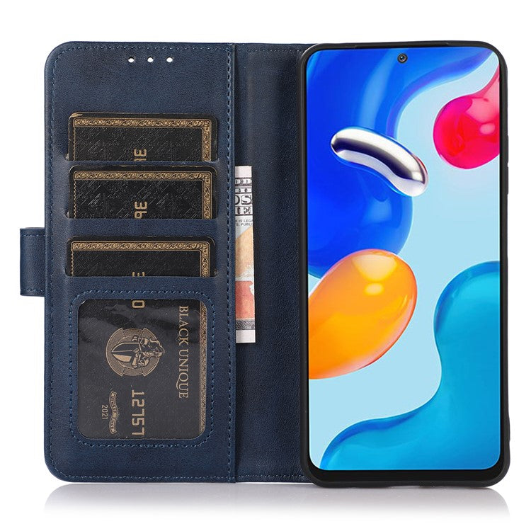 For OnePlus Nord CE4 5G Case PU Leather Cowhide Texture Card Slots Wallet Phone Cover - Blue