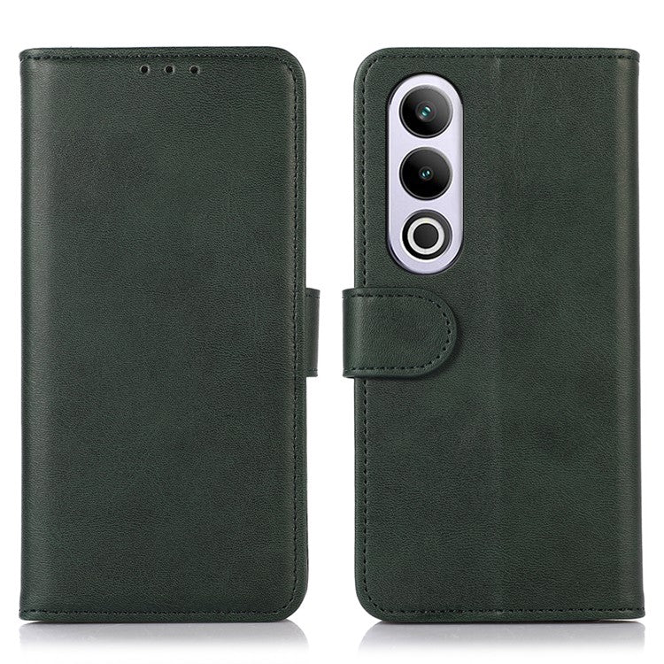 For OnePlus Nord CE4 5G Case PU Leather Cowhide Texture Card Slots Wallet Phone Cover - Green